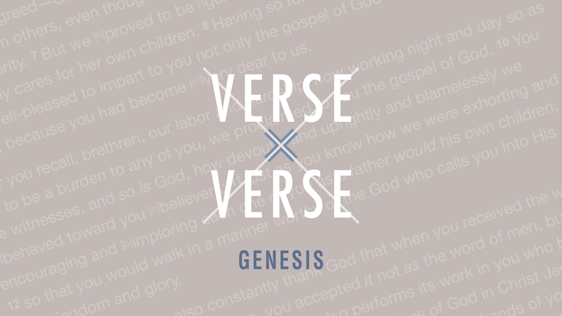 Verse By Verse - Genesis